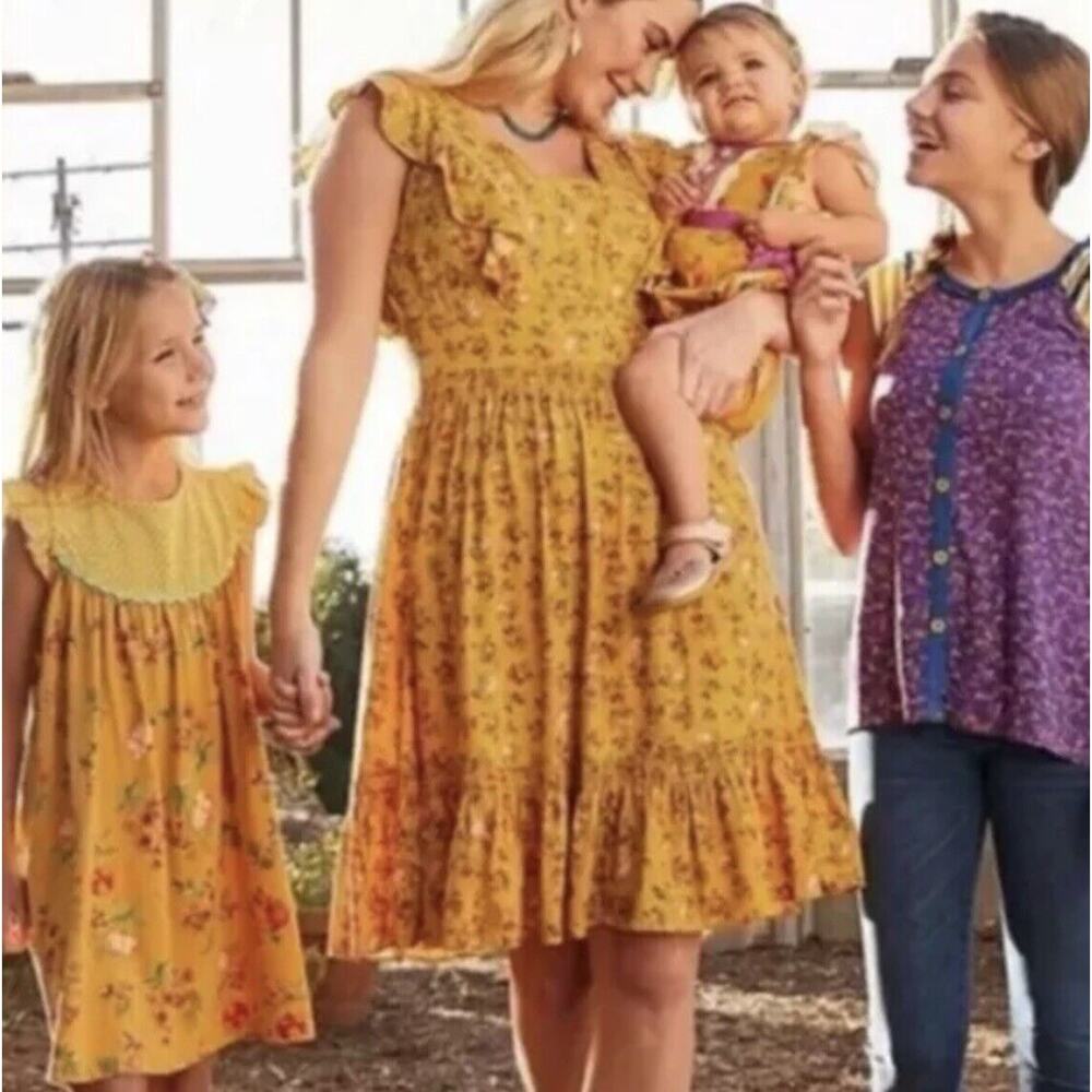 MATILDA JANE Fantasy Fancy Brilliant Daydream Women's S Floral Dress Yellow NWT - Picture 3 of 11